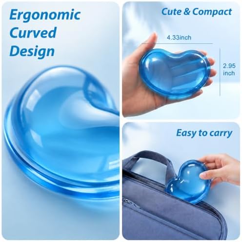 Soft Mouse Wrist Rest Pad Comfortable Cool Silicone Gel Ergonomic Cushion Small-Sized Hand Pain Relief Support Pad with Gel-Filled for Laptop Computer Office & Home (Ocean Blue)