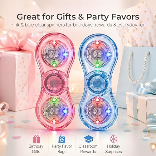 LED Fidget Spinner 2 Pack, Light Up Sensory Fidget Toys for Kids