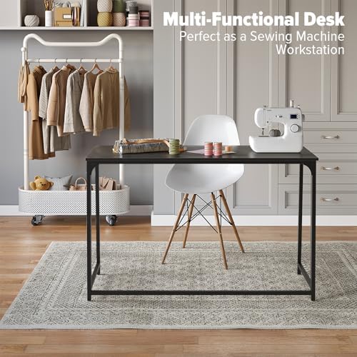 WOHOMO Folding Desk, 47.2" Foldable Computer Table for Small Spaces, Black