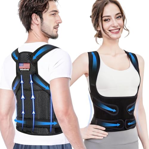 Posture Corrector for Women and Men - Adjustable Back Brace for Pain Relief - Enhances Posture and Provides Lumbar Support - Upper and Lower Back Straightener - Breathable Back Support (Small, Black)