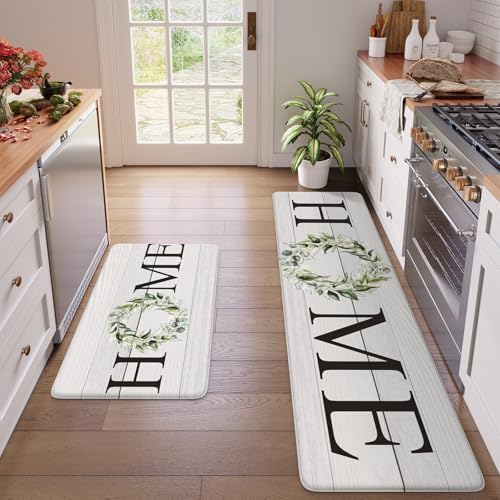 KIMODE Anti Fatigue Kitchen Mats for Floor Cushioned Kitchen Rugs Sets of 2