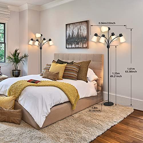 LED Floor Lamp, Medusa Adjustable Multi Head Modern Tall Standing Light