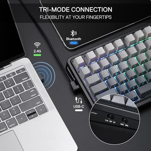 Redragon K686 PRO Wireless RGB Gasket Gaming Mechanical Keyboard, Easy Knob