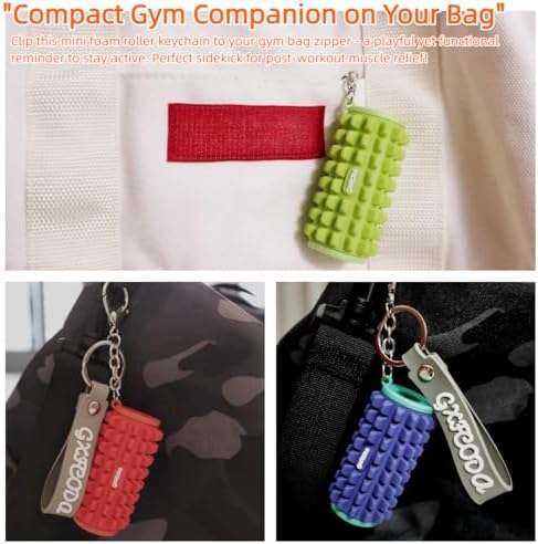 Mini Foam Roller Keychain, Gym Bag Charm and Fidget Toy
