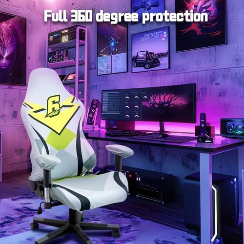 Gaming Chair Covers,Stretchable Computer Chair Cover,Ergonomic Office Chair Cover,for Anti Cat Scratch Protection of Computer Gamer Chair Slipcovers,Racing Chair Covers (Only Covers,Player 6)