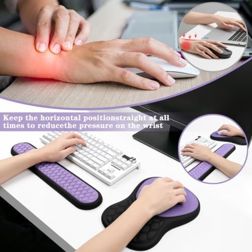 Wrist Rest for Computer Keyboard and Mouse Pad Set with Massage Design