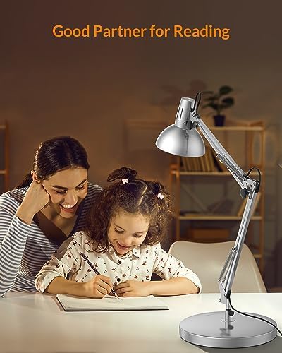 LEPOWER Metal Adjustable Desk Lamp with Clamp, Swing Arm for Home Office