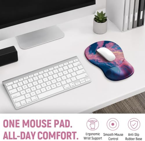 Ergonomic Mouse Pad with Wrist Rest, Gel Wrist Support, Vivid Sea