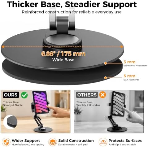 Portable Monitor Stand for Desk, Heavy Duty Adjustable Tablet Stand Holder