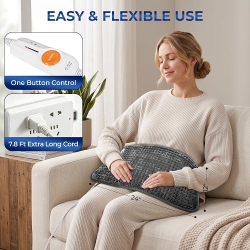 Boileau Electric Heating Pad for Back Pain & Period Cramps Relief, Large XL