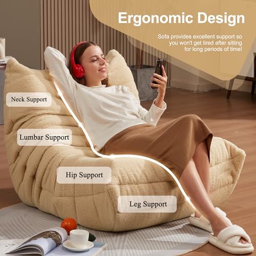 Hobestluk Big Bean Bag Chairs for Adults Fireside BeanBag Couch Togo Sofa