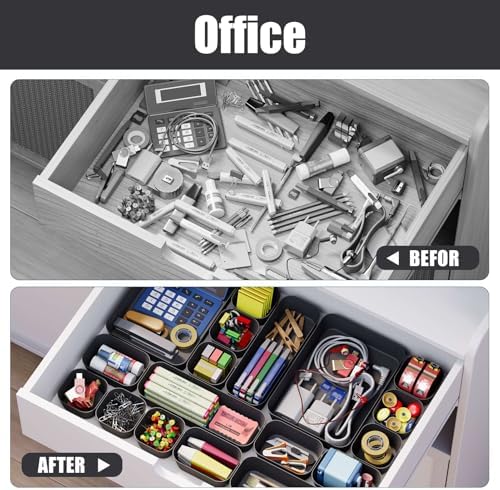 Drawer Organizers Bins 10 PCS for Bathroom Makeup Desk Office