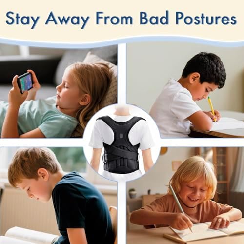 Back Posture Corrector for Kids Teenage Girls Boys Women, Black M