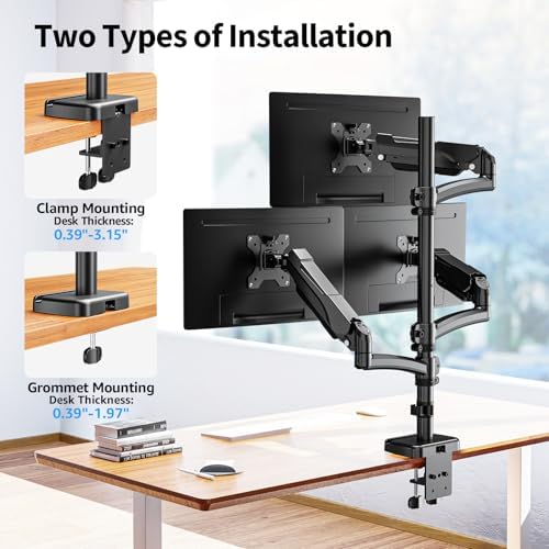 Triple Monitor Mount Fits Max 32" Computer Screen Triple Stand