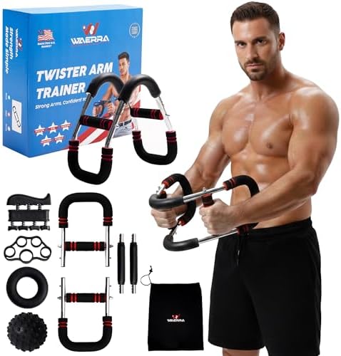 Twister Arm Trainer - Chest Workout Equipment for Home Gym, Forearm Trainer & Muscle Exerciser for Men and Women, Portable Home Workout Strength Training, Upper Body Exercise Bar