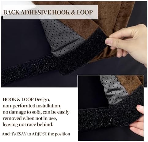 HOMBYS Memory Foam Neck Pillow for Recliner, Adjustable Headrest Cushion with Soft Plush Fabric and Medium Firm Filling, Design for Recliner Sofa Armchair, Machine Washable and Non-slip (Coffee Color)