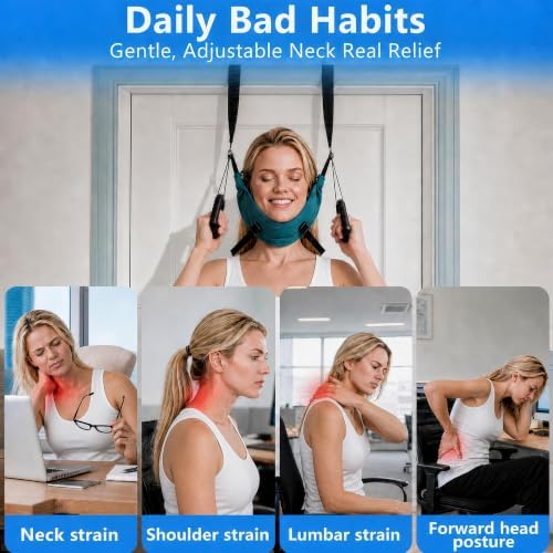 Neck Stretcher Cervical Traction Device, Over Door Design and Hook Design