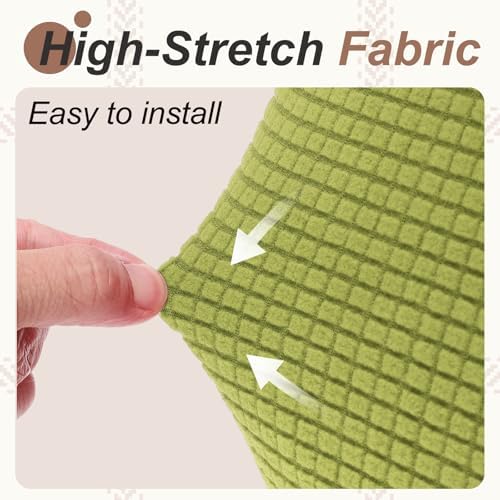 PATIKIL 1 Set Office Chair Cover, Desk Chair Cover Stretchable Universal Computer Seat Slipcover Large with Armrest Covers Zipper for Rolling Office Chairs Home Desk Seat, Green