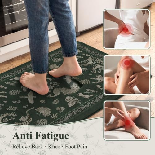 LEEVAN Anti Fatigue Kitchen Mats for Floor, Cushioned Kitchen Mat Set 2PCS