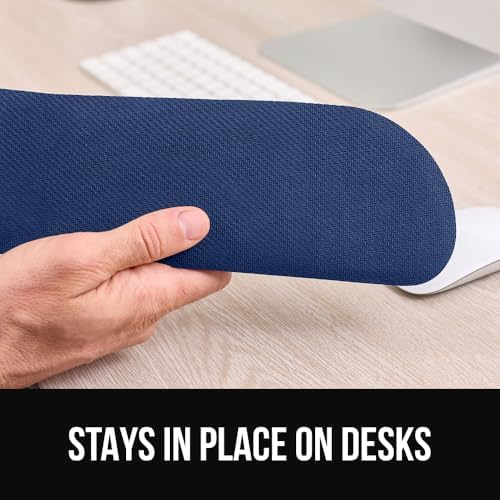 GORILLA GRIP Memory Foam Wrist Rest for Computer Keyboard, 4 Piece Navy Blue