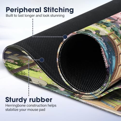 Durable Desk Pad 31.5x15.7 Inch - Thick XXL Mouse Pad, Bridge