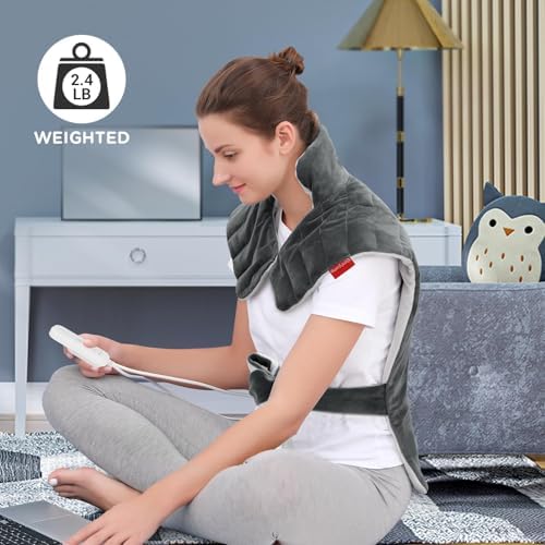 Comfytemp Heating Pad for Back Neck Shoulders, Weighted Electric Heated Pad