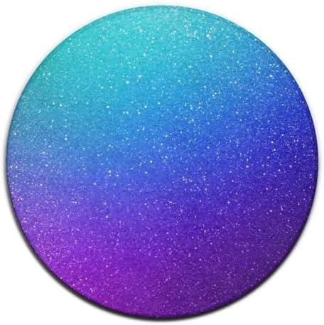 Home Decor Non Slip Kitchen Office Circle Rug, Machine Washable Modern Round Area Rug, Room Sofa Yoga Soft Round Carpet Beautiful Blue Purple Shining Glitter Sparkles Pattern
