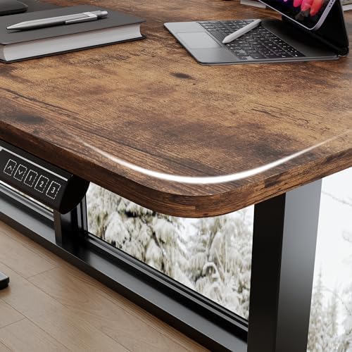 Monomi Large Electric Standing Desk 71“x31.5“ Height Adjustable,Brown