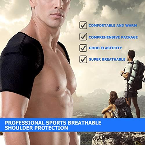 FERCAISH Double Shoulder Brace Warm Support Protector Shoulder Strap Brace for Sleeping Outdoor Lifting Sports, Relieve Chronic Tendinitis Pain, Breathable Sports Protective Gear (Size M)