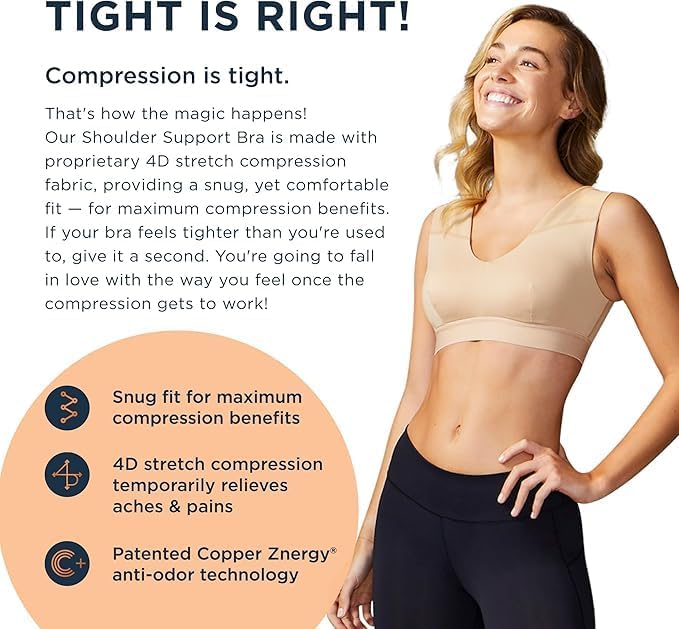 Tommie Copper Shoulder Support Bra, Compression Bra