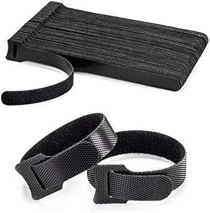 OneLeaf Cable Ties Reusable, 6 Inch Black Cord Management Straps