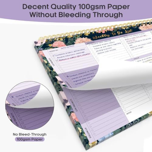 Taja Weekly To Do List Notepad, Undated Weekly Planner Pad, 8.5" x 11"