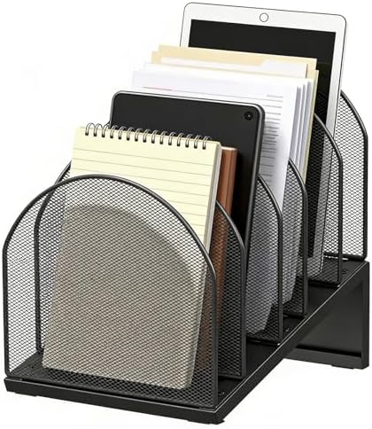 gianotter Desktop File Organizer with 5 Compartments