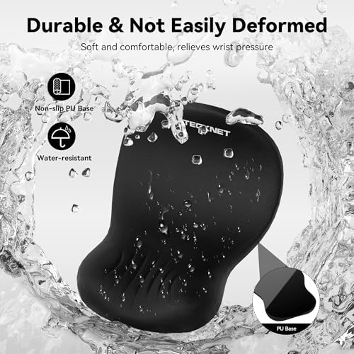 TECKNET Ergonomic Mouse Pad with Wrist Rest, Smooth Surface & Non-Slip Base