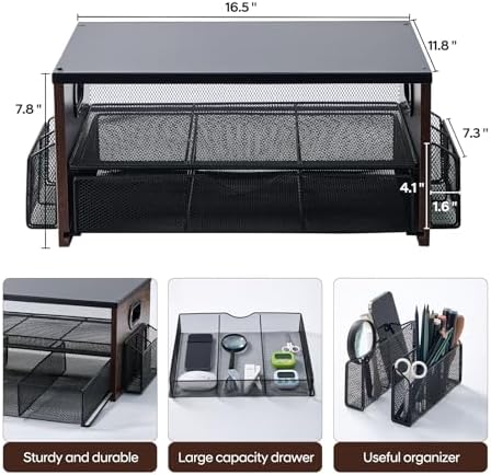 Printer Stand,Desktop Printer Stand with 2-Tier Storage Shelves