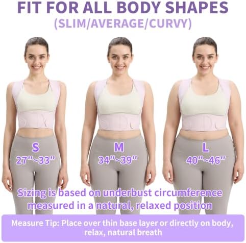 NLNYCT Posture Corrector for Women, Back Brace Posture Corrector, Purple M