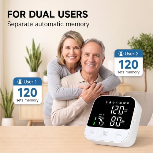 Blood Pressure Monitor FDA-Cleared Upper Arm Cuff with Storage Bag