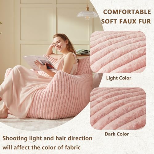 Achicsofar Bean Bag Chair for Adults Teens, Comfy Faux Fur Beanbag Armchair