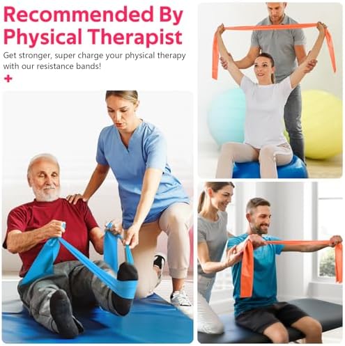 Resistance Bands Set, Exercise Bands for Physical Therapy, Pilates, Yoga