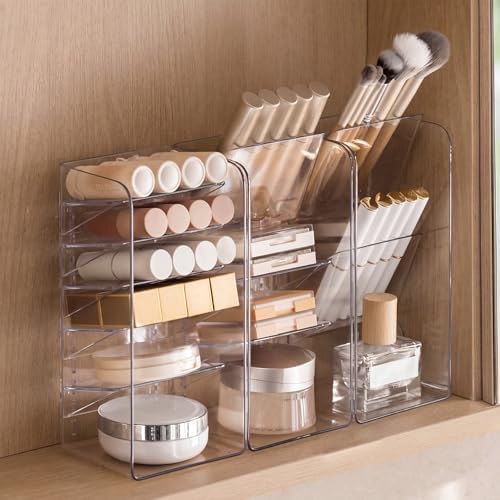 PAVSTINE 3 Pack Medicine Cabinet Organizer, Clear Open Storage Compartment