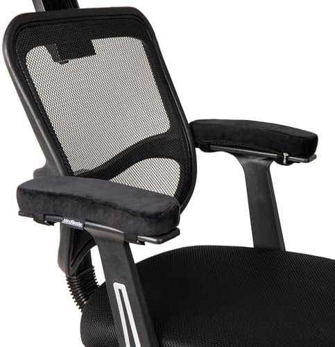 Mind Reader Air-Cloud Memory Foam Armrest Pads, Office & Gaming Chair Arm Rests, Elbow Support with Washable Cover, Black