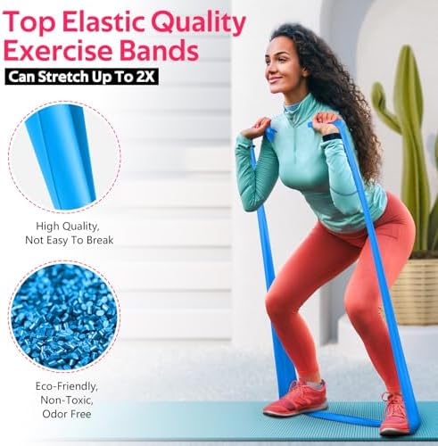 Resistance Bands Set, Exercise Bands for Physical Therapy, Pilates, Yoga