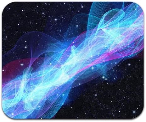 Non-Slip Rectangle Mousepad, WIRESTER Glowing Space Wave Mouse Pad for Home, Office and Gaming Desk