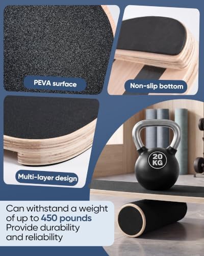 Balance Board for Adults, Surf Trainer with Wooden Roller