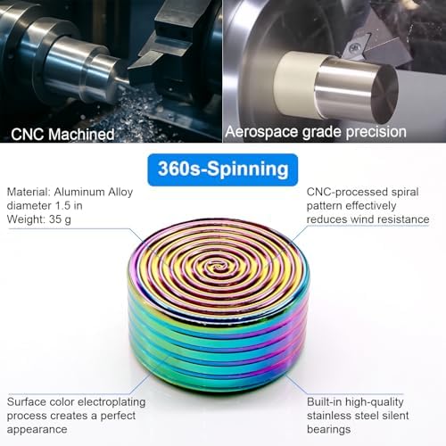 Kinetic Spinning Desk Toys, Fidgets for Anxiety and Stress for Adult Teen Cool-Stuff, Party Gifts for Christmas & Halloween (Cylindrical)