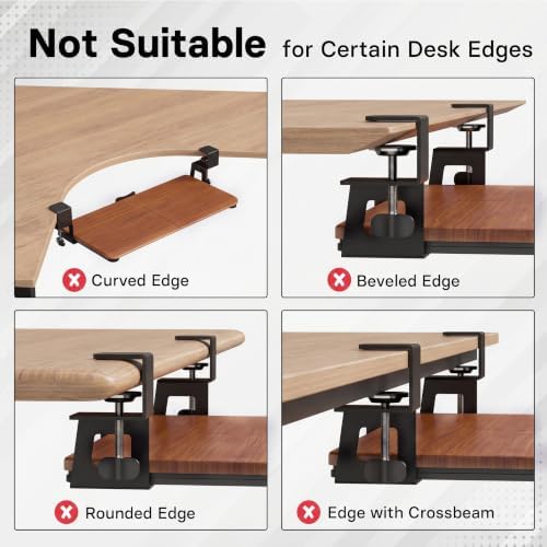 BONTEC Under Desk Keyboard Tray, Pull-Out Keyboard & Mouse Platform