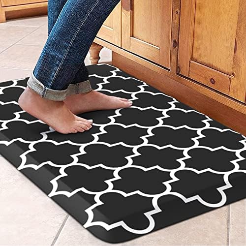 WISELIFE Anti Fatigue Mats for Kitchen Floor, 17.3" x 28", 4/5 Inch, Black