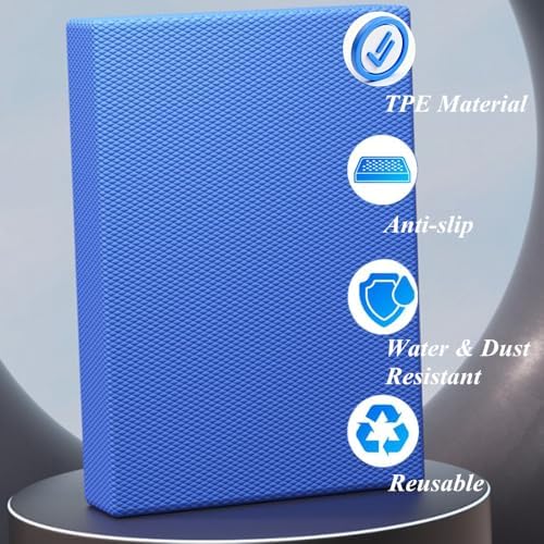 High-Density Balance Pad, Extra Large Balance Pad for Physical Therapy, TPU Foam Balance Board for Rehabilitation Stability Workout Knee and Ankle Exercise