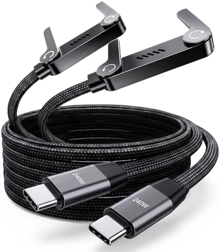 LOOHOI 240W Fast Charging USB-C to USB-C Cable with Built-in Phone Stand
