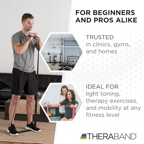 THERABAND Professional Resistance Band, Black Level 5 Special Heavy, 5 ft
